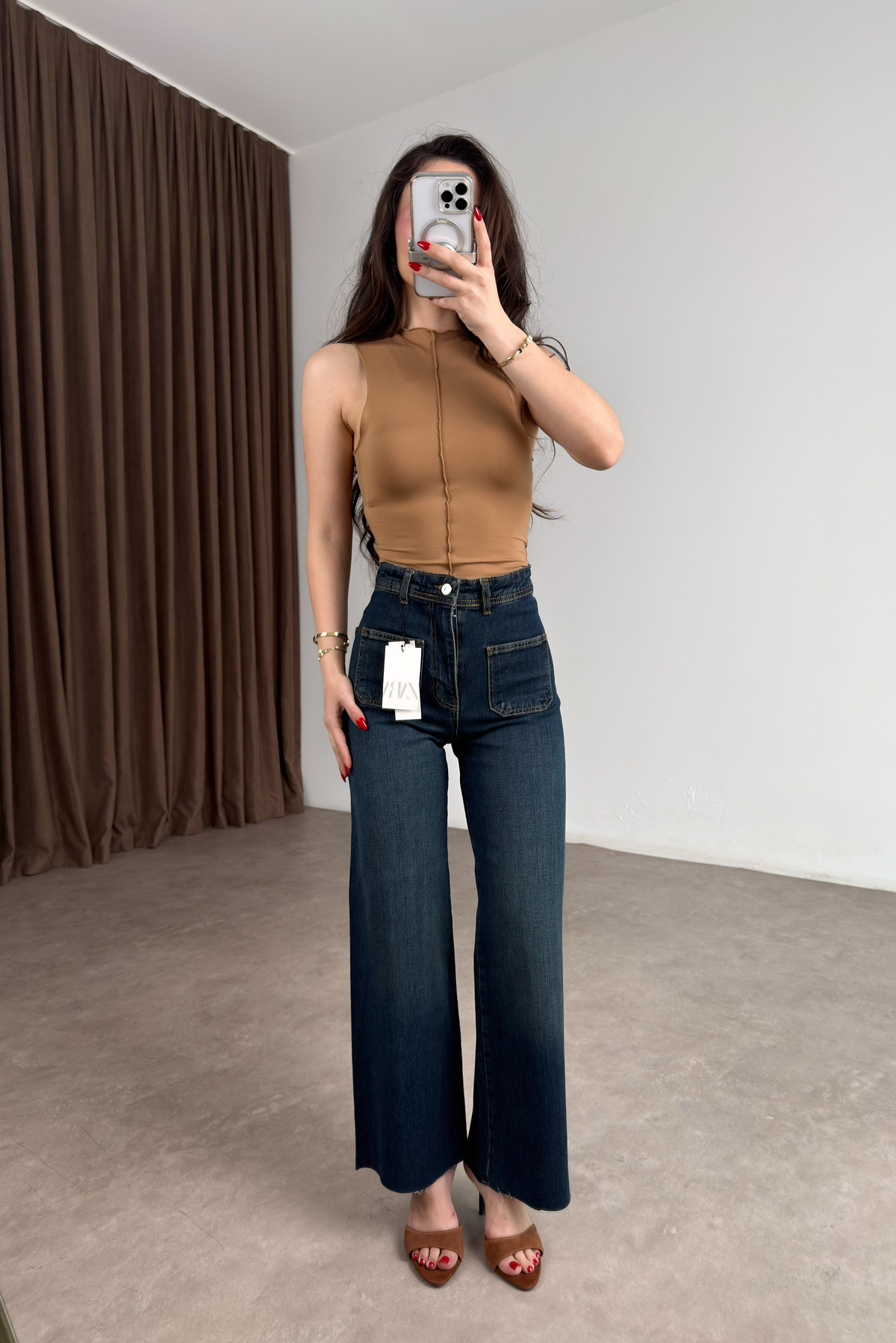 Kare Cepli Straigt Bilek Boy Vintage Jean