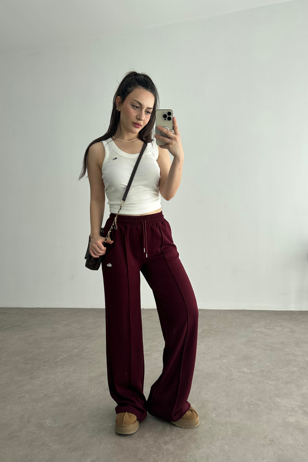 LCST Rahat Kesim Eşofman Altı Bordo