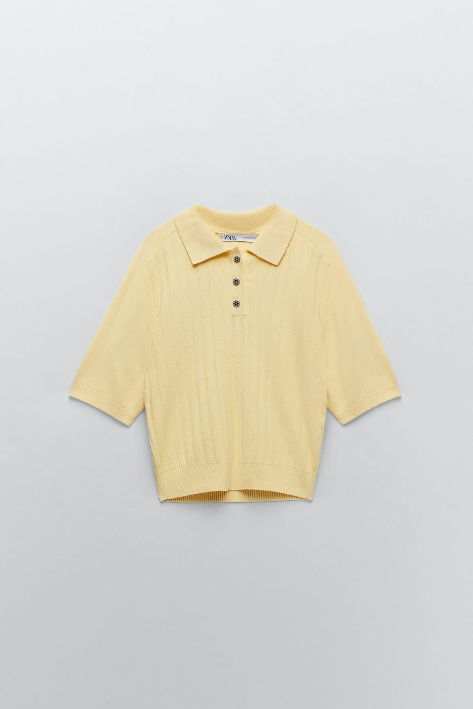 Orijinal Marka Çiçek Düğmeli Triko Üst