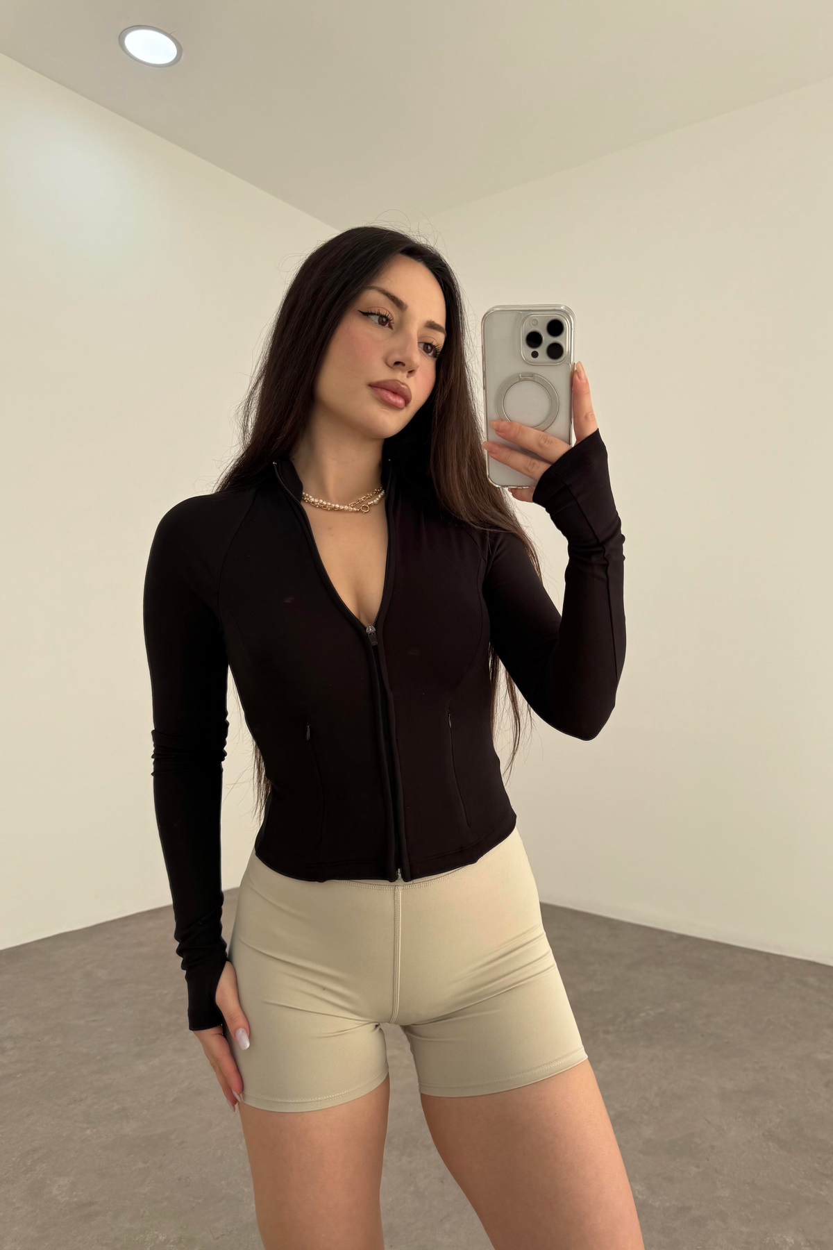 Oys Fermuarlı Spor Ceketi Siyah