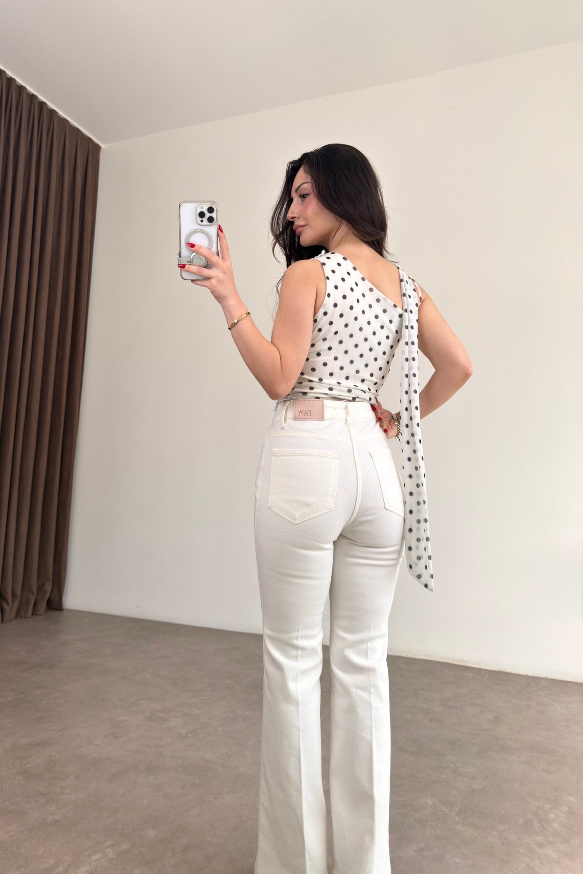 Premium Boho Flare Ekru Jean