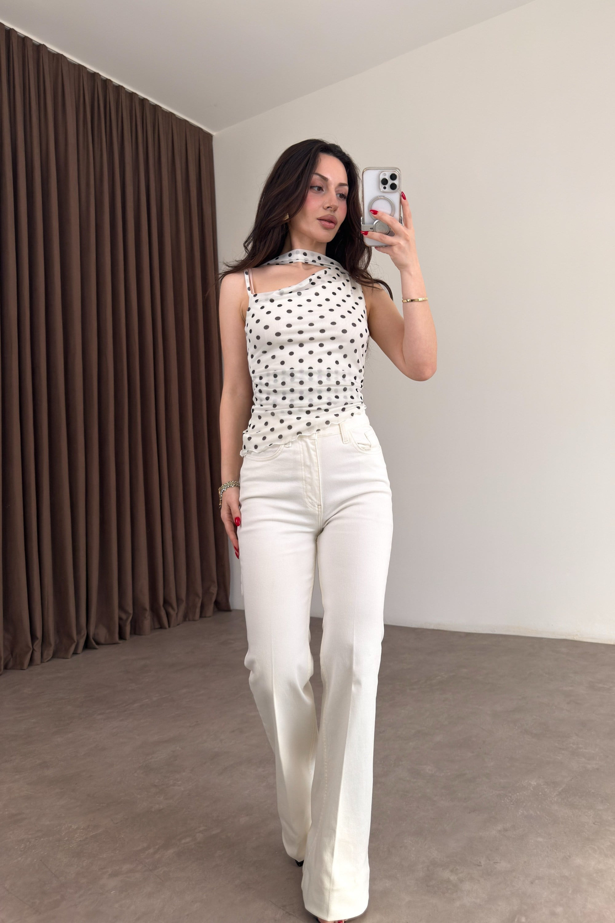 Premium Boho Flare Ekru Jean