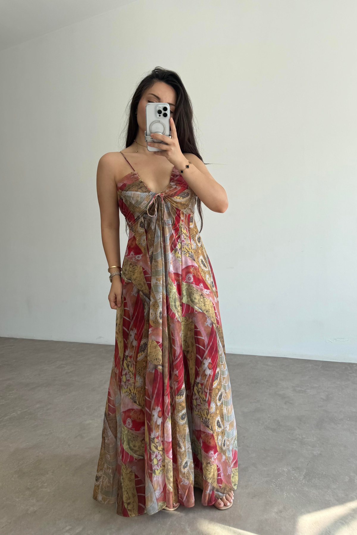 Premium Vintage Askılı Elbise 
