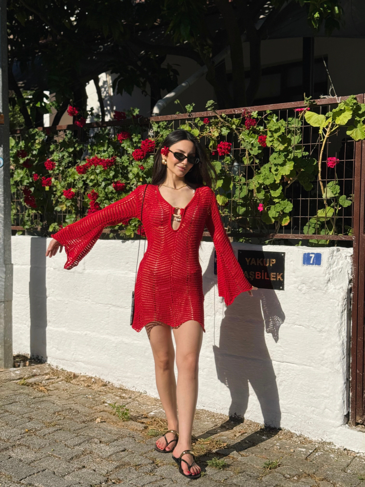 Sirena Kırmızı Kısa Plaj Elbisesi