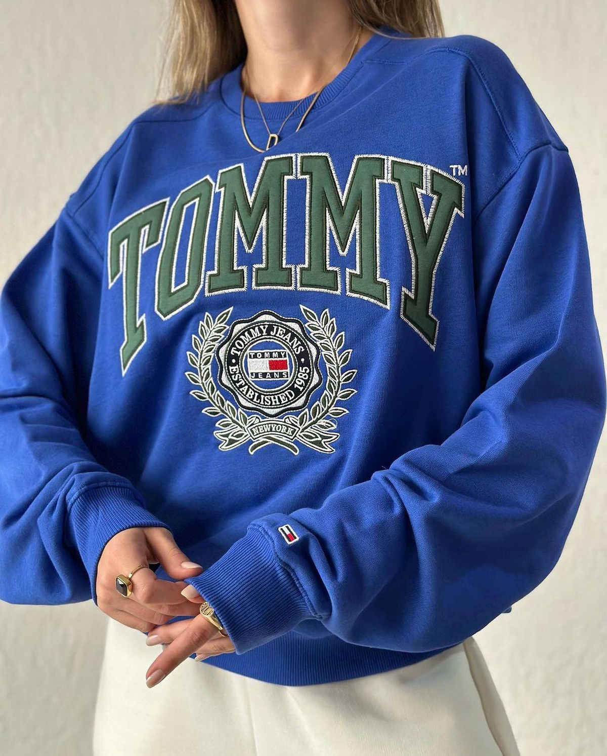 TH Orj. Nakışlı Mavi Sweatshirt