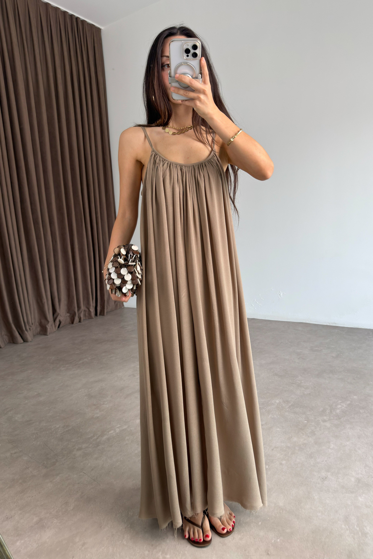 Valeria Premiumm Kahve Elbise