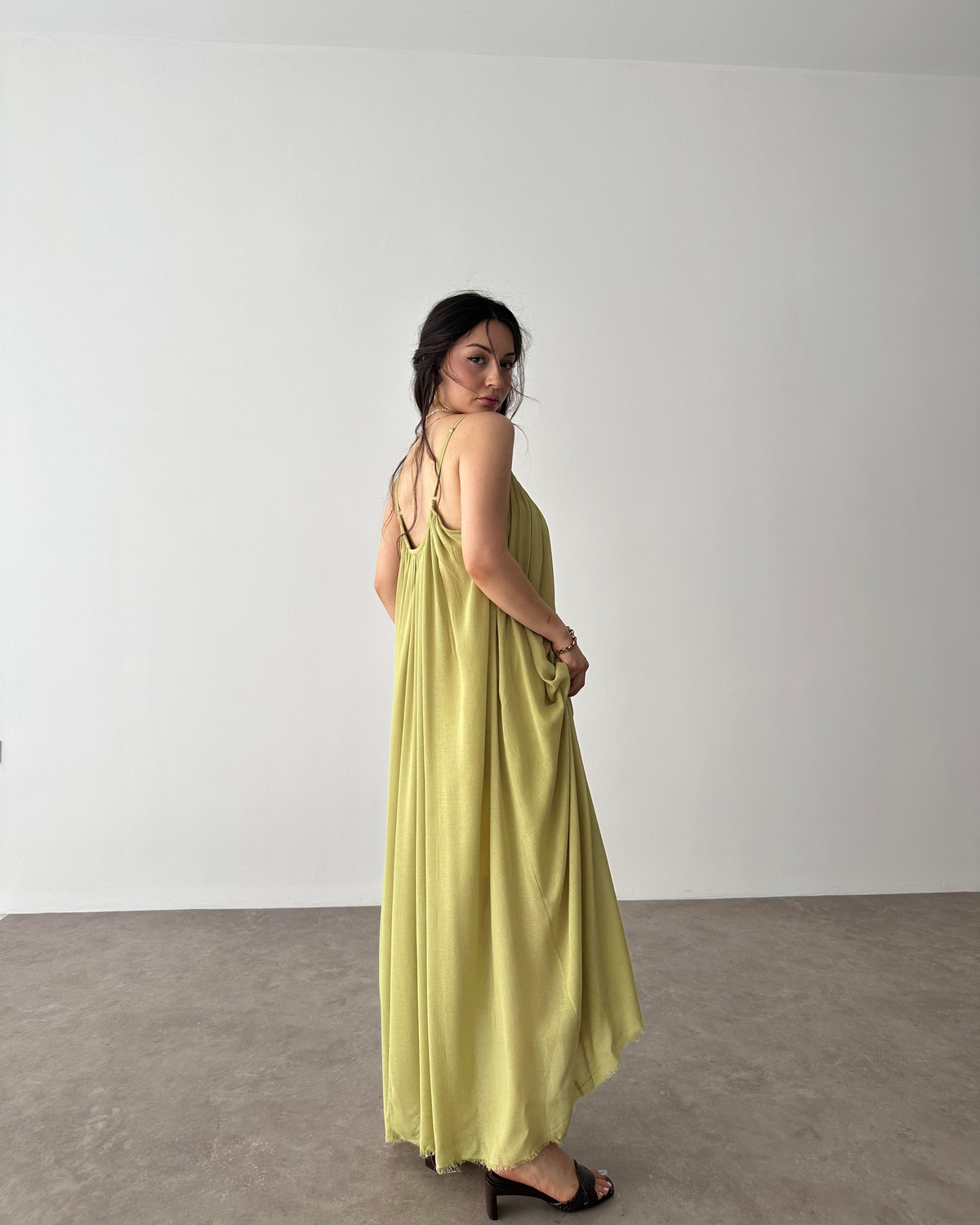 Valeria Premium Yeşil Elbise
