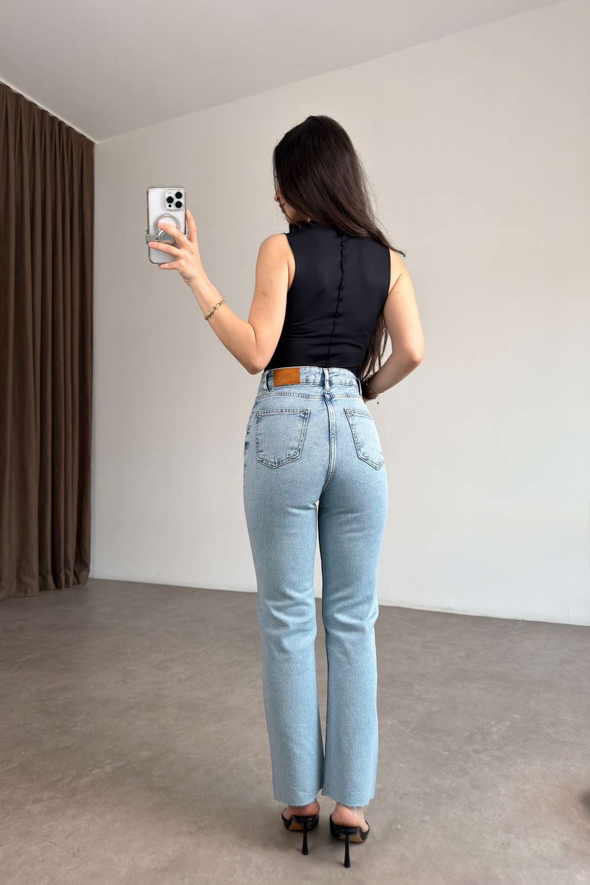 ZR Boyfit Dream Blue Taşlı Jean