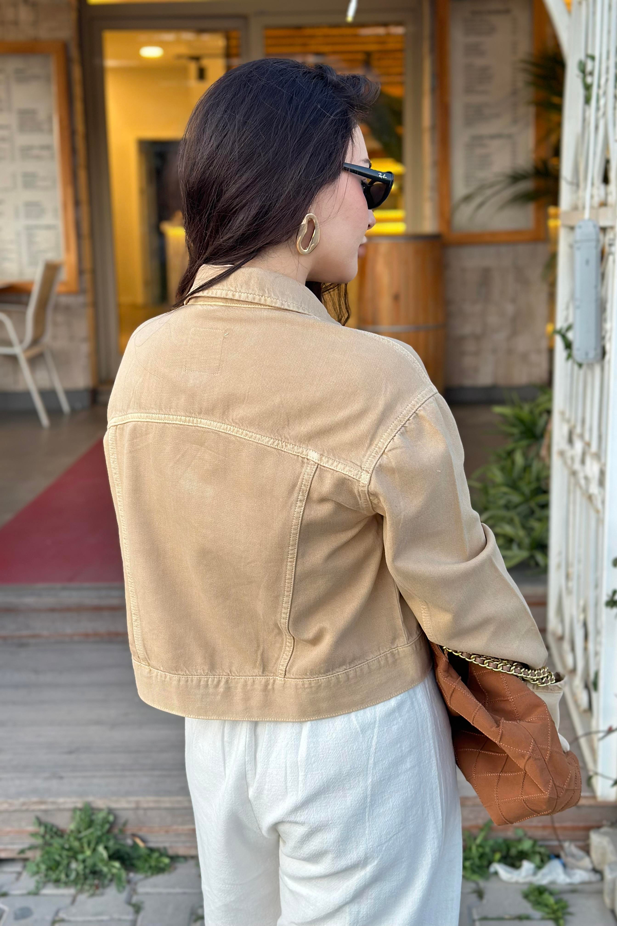 Zr Orijinal Kolları Katlama Detaylı Denim Ceket   