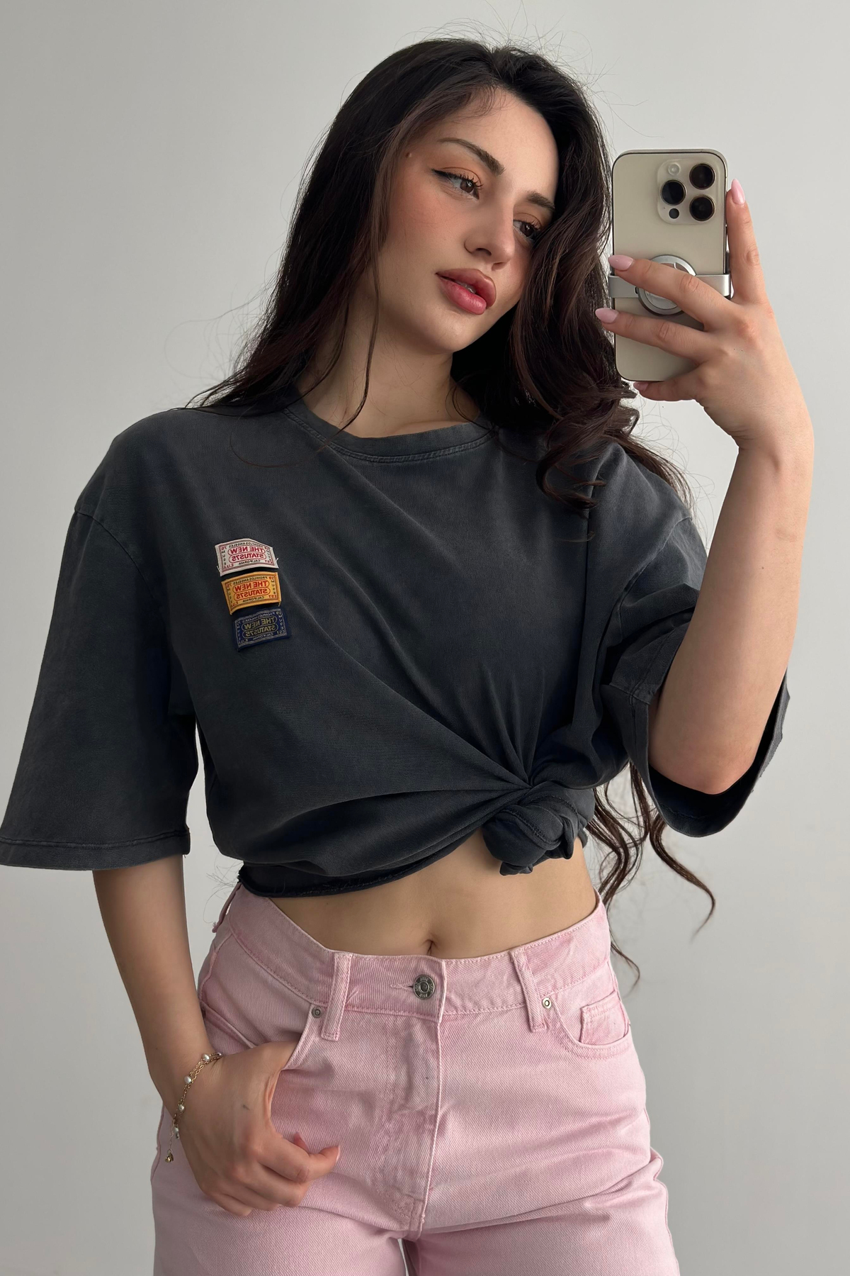 Zr Orj. Asit Yıkama Etiket Detaylı T-shirt