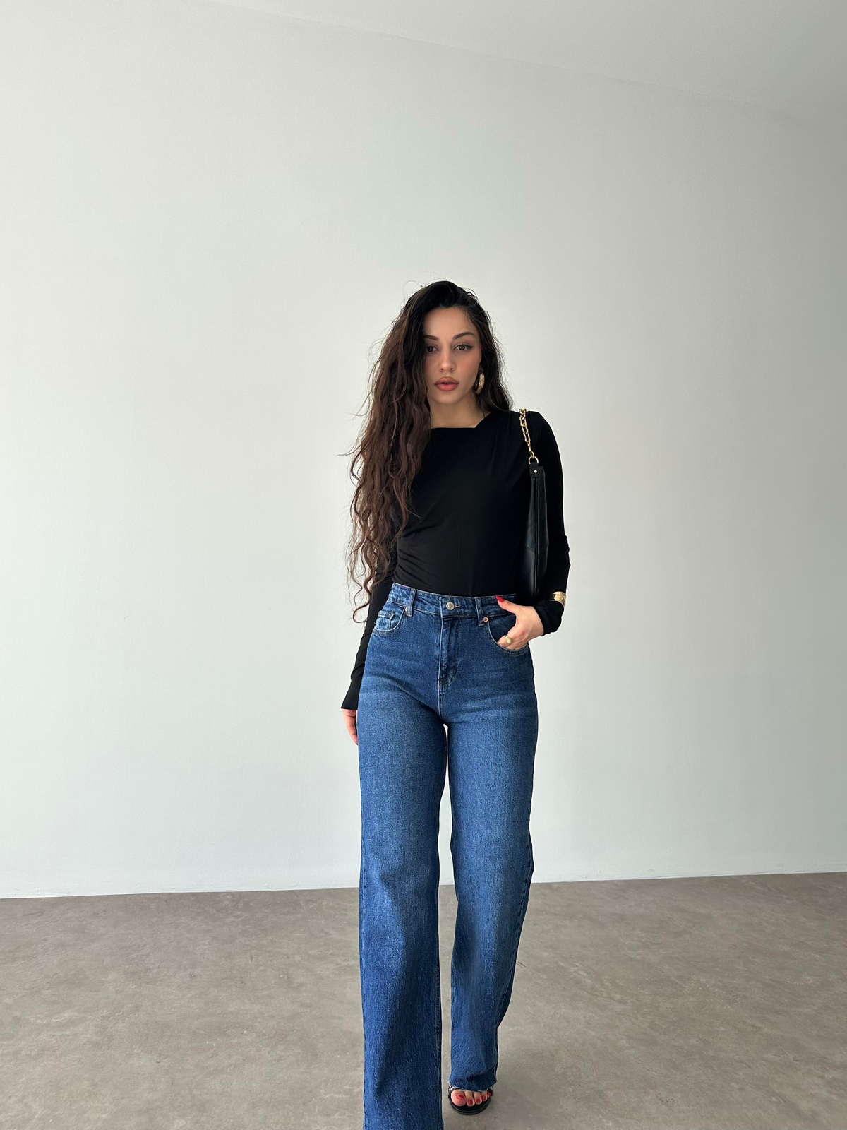 ZRA Likralı Straigtleg Jean Dark Blue
