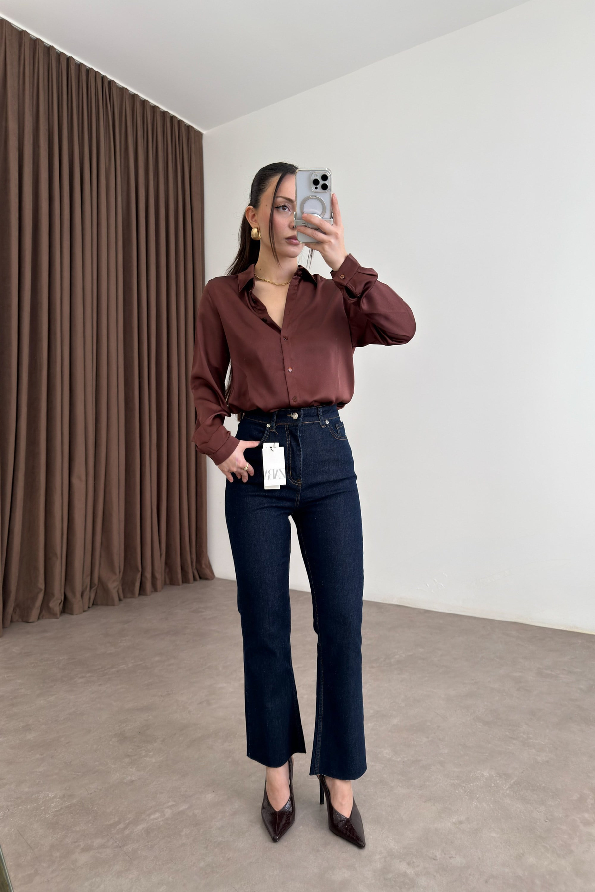 ZRA Orijinal Bilek Flare Lacivert Jean