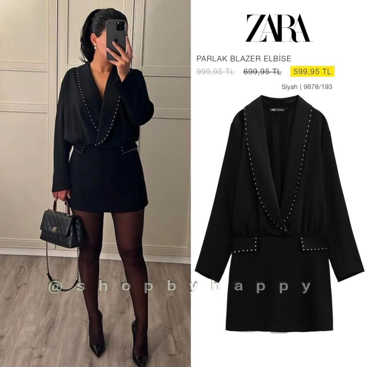 ZRA ORJ. Kruvaze Yaka Blazer Elbise