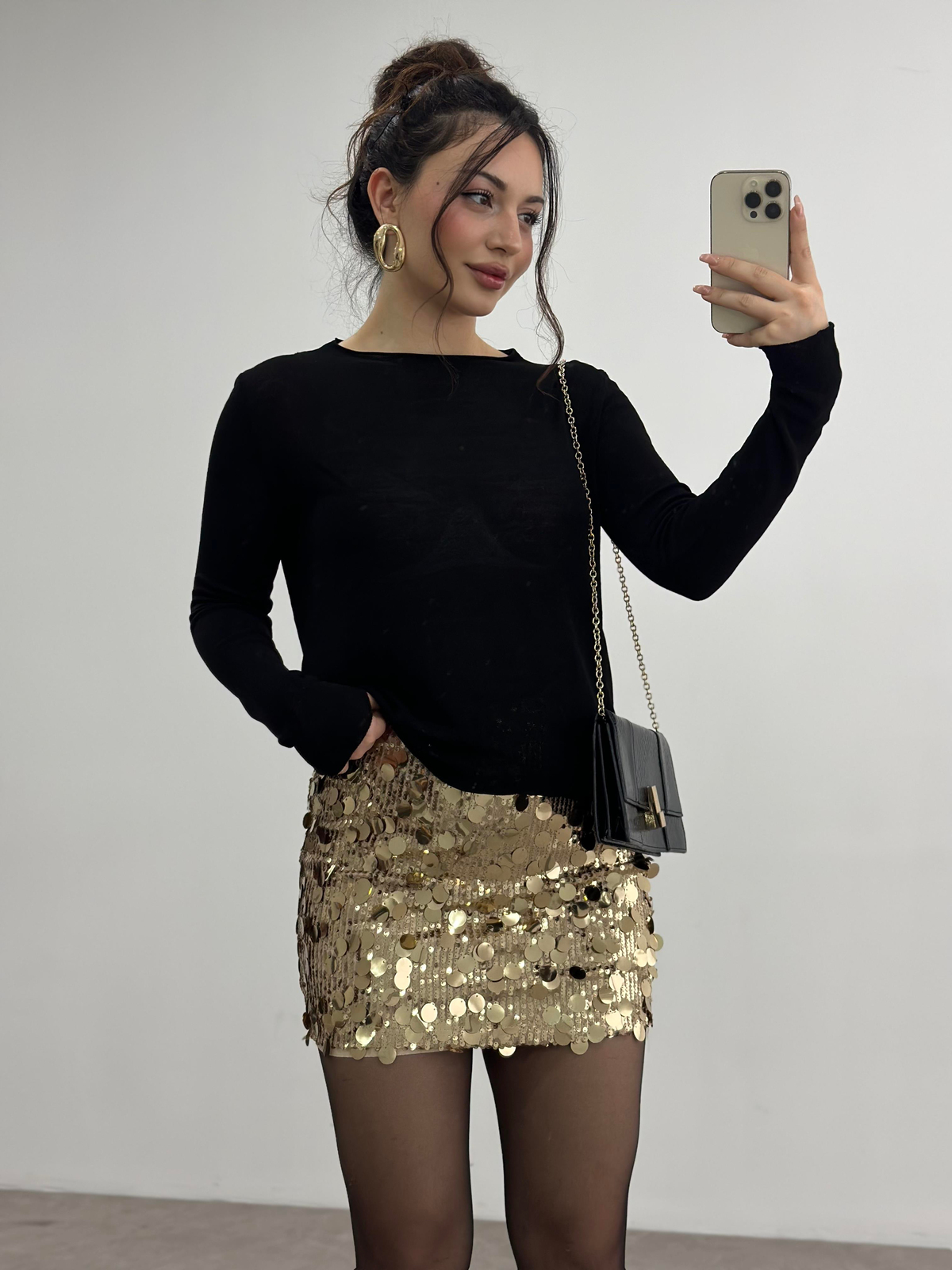 ZRA Orj. Pullu Etek Gold
