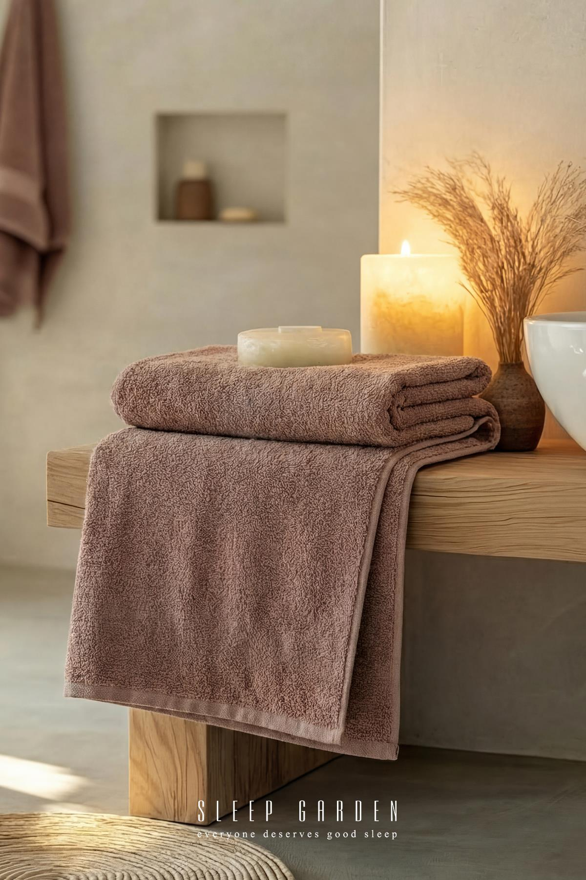 %100 Pamuk Yumuşak Dokulu 90x140 Banyo Havlusu MorSleep Garden