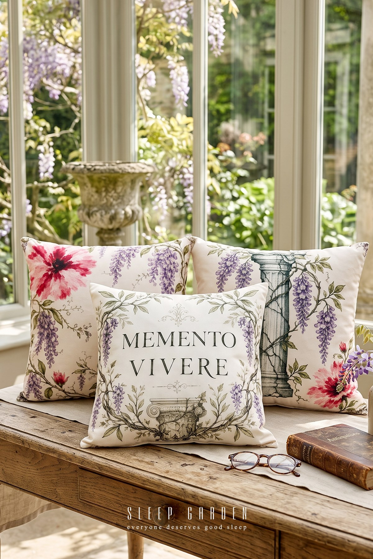 Sleep Garden Lavanta Bahçesi Tasarım Dekoratif Kırlent Kılıfı | Modern Ev Dekoru 3'lü Set Sleep Garden