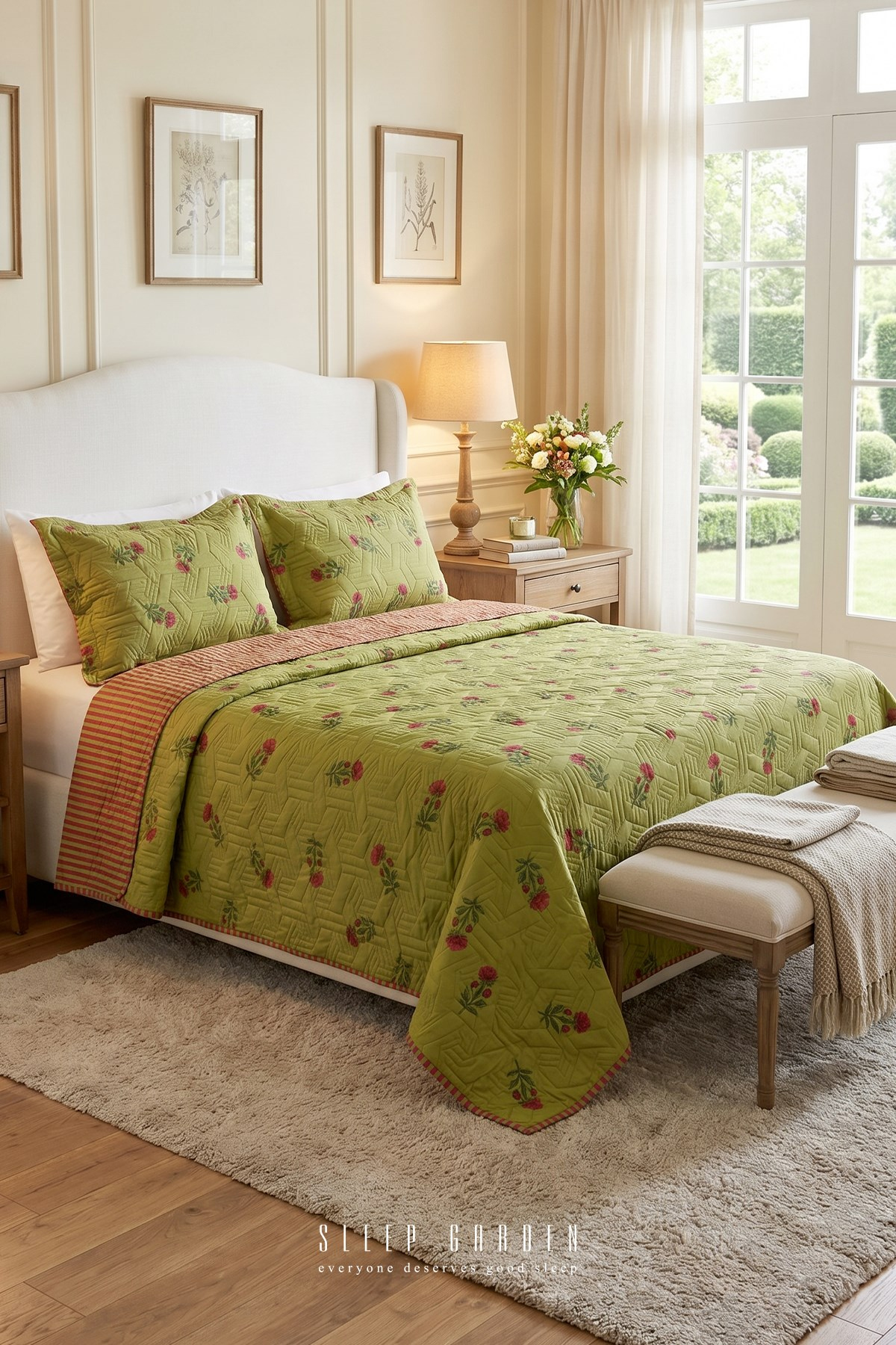 Sleep Garden Rozarin Kapitoneli Desenli Şık Yatak Örtüsü Seti Sleep Garden Rozarin Kapitoneli Desenli Şık Yatak Örtüsü Seti Sleep Garden