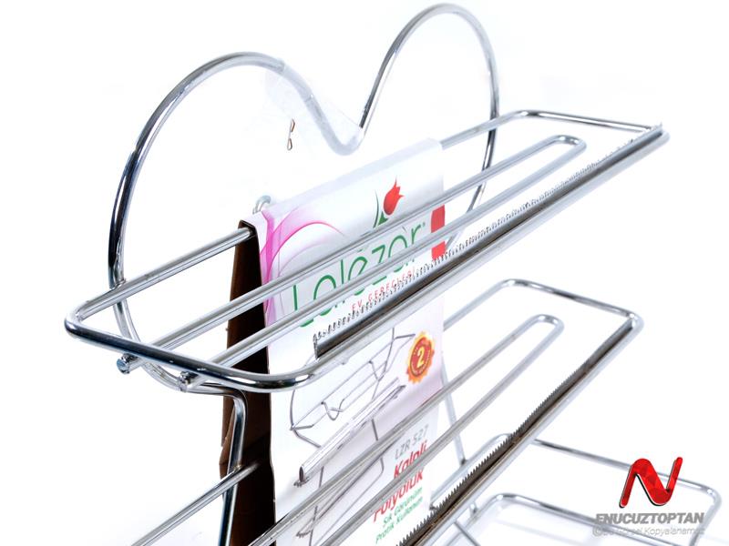 Lalezar 527 Metal Kalp Desenli Folyoluk ve Havluluk 3 Katlı | ID1201