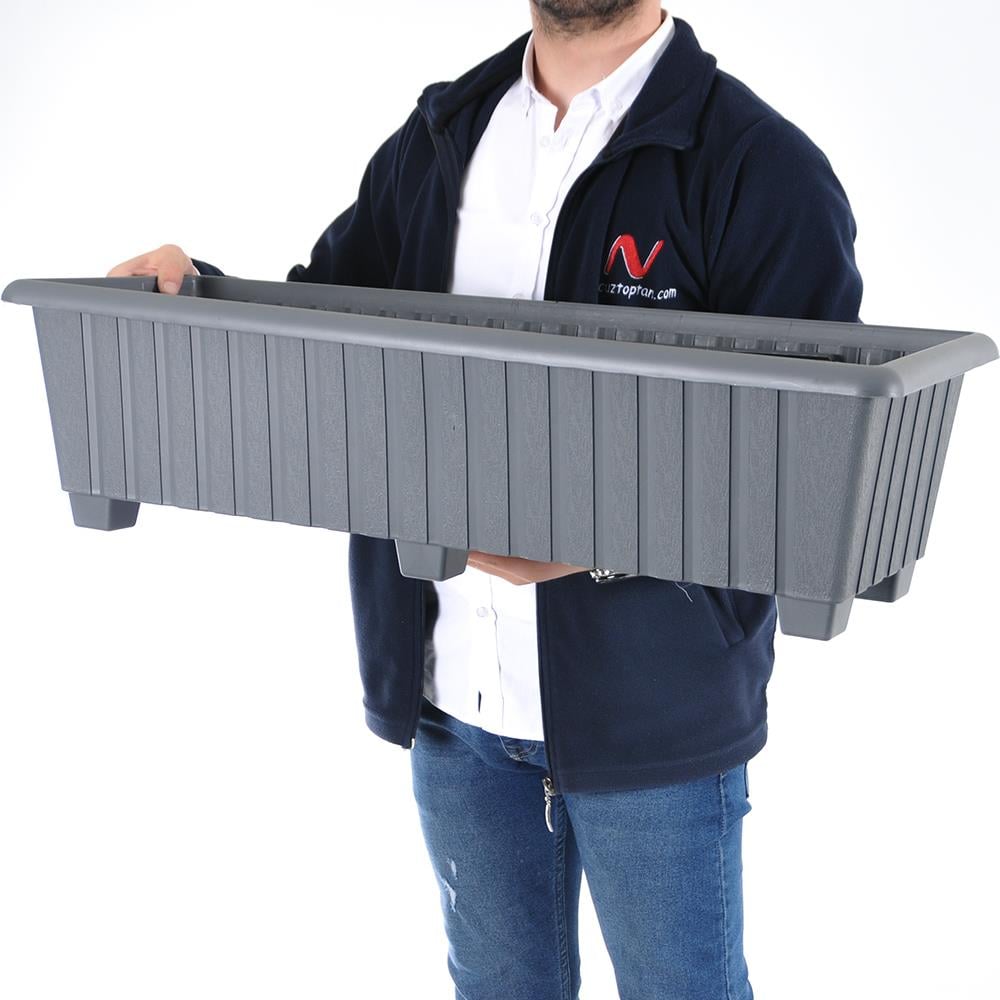 Serinova S230 Klasik Ayaklı Balkon Çiçek ve Bitki Saksısı 26 Litre | ID2877