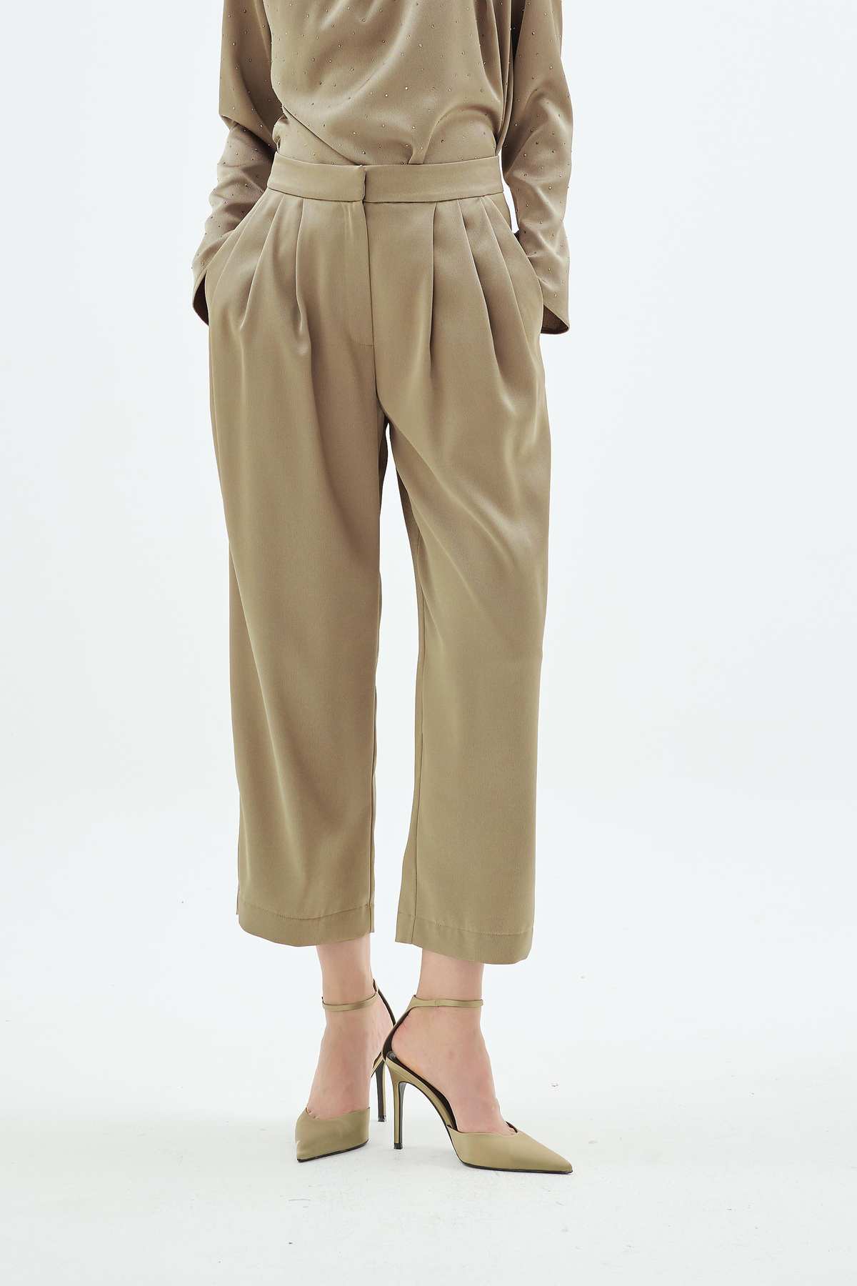 50015 CRISTALLE TAŞLI PANT Camel