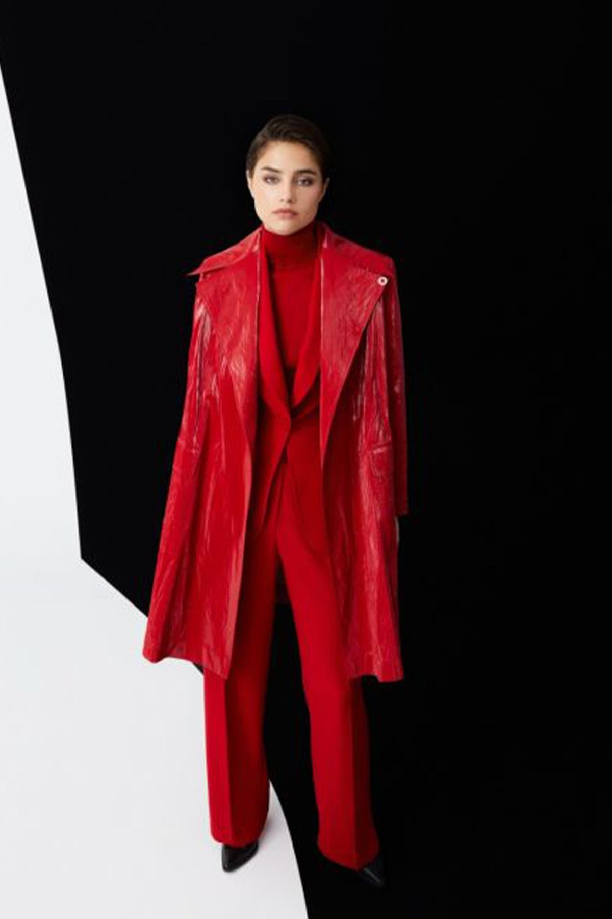 Female Trençkot Kırmızı