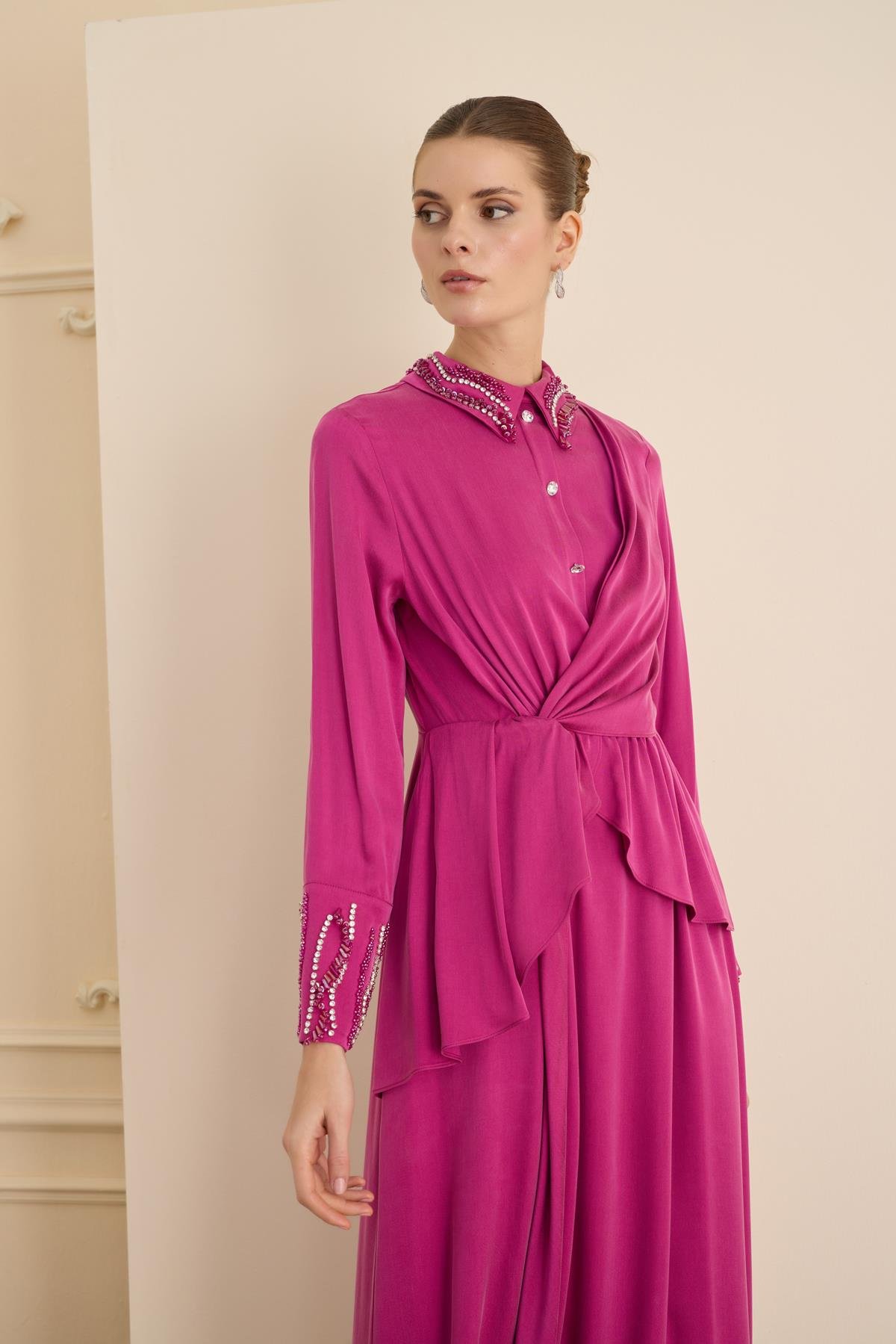 Lumiere Elbise Fuşya