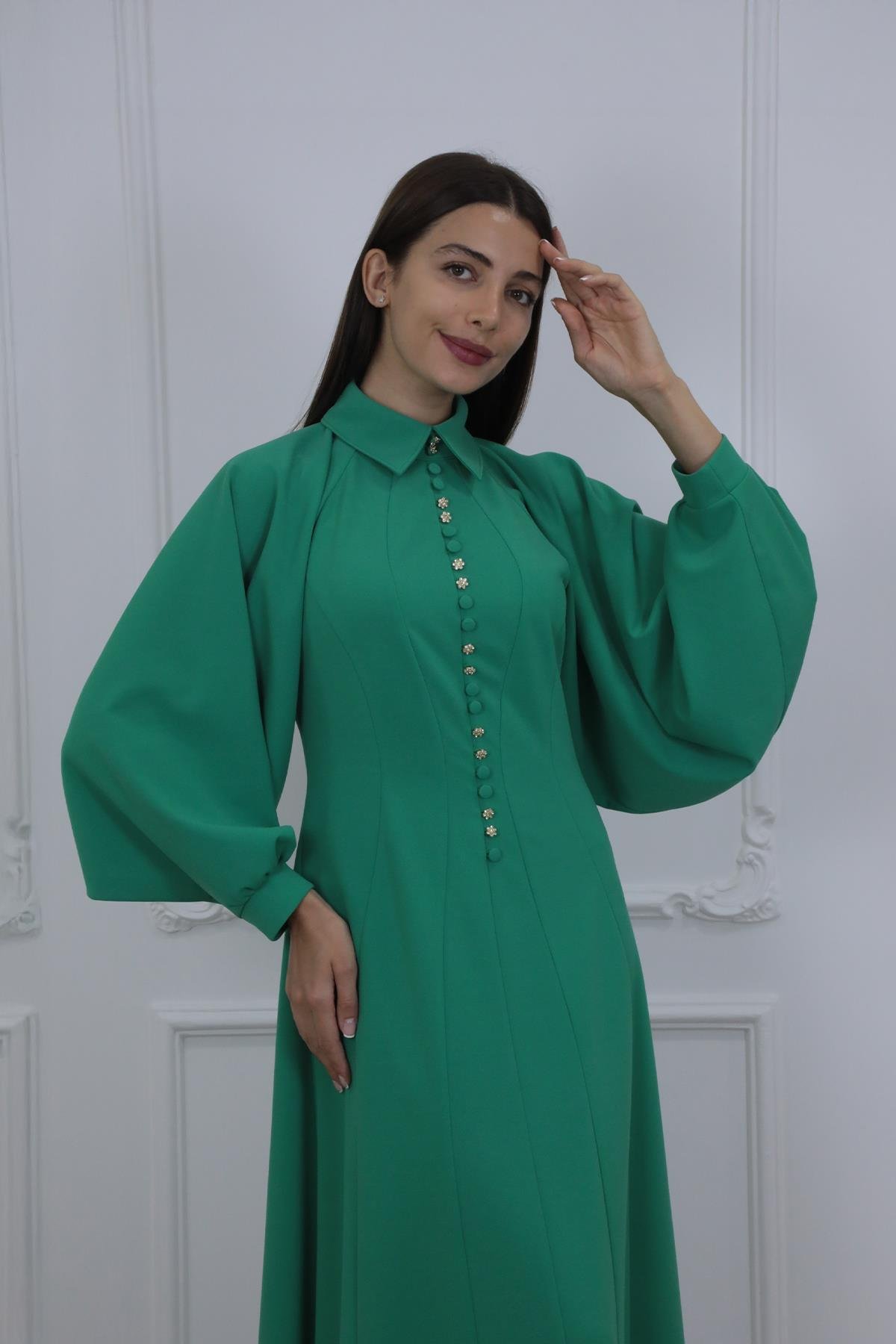 Ermiolita Elbise Yeşil