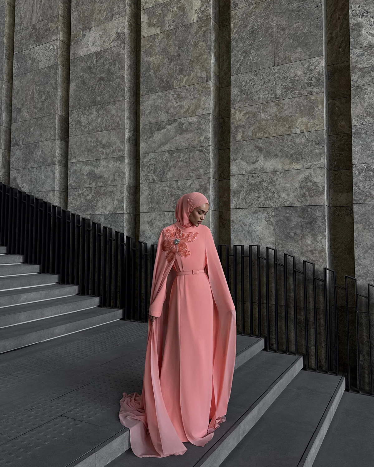 30049 PASTEL ELBİSE Somon-SD262062030049