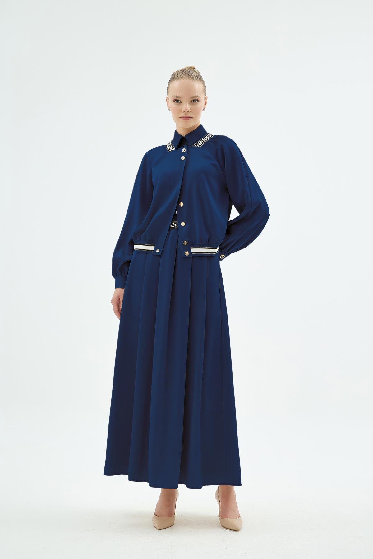 Pietra Ribana Detaylı Düğmeli Ceket Lacivert