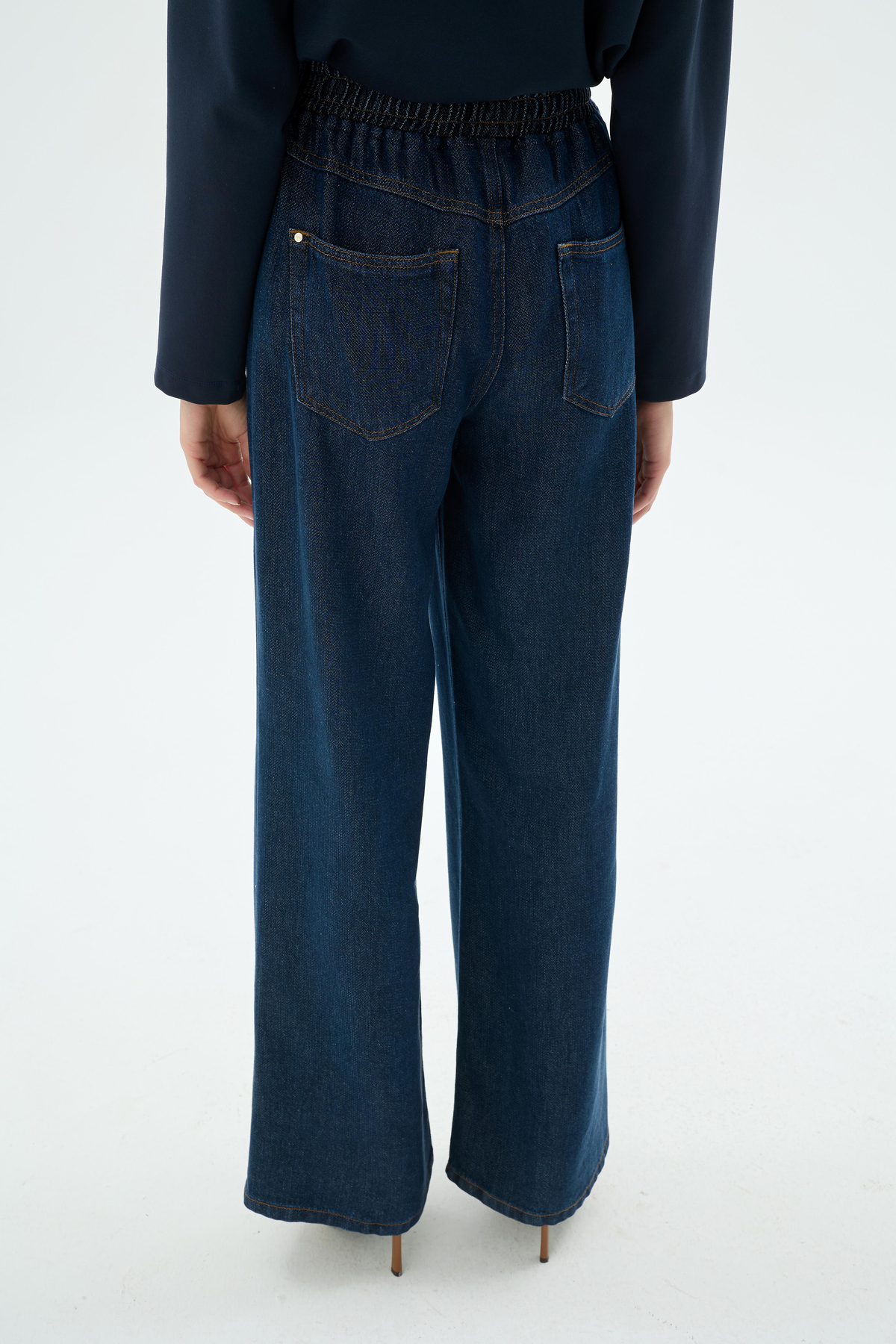 Soul Beli Lastikli Tencel Denim Pantolon Koyu Mavi