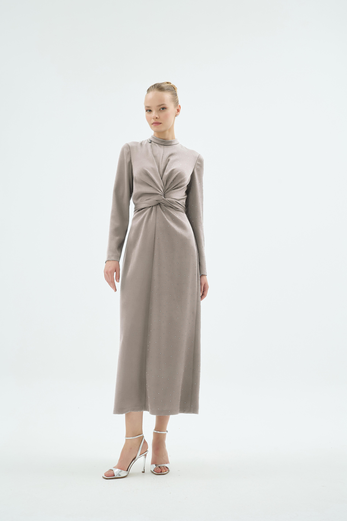 Umberto Crystal Işıltılı Taş Detaylı Elbise Taş