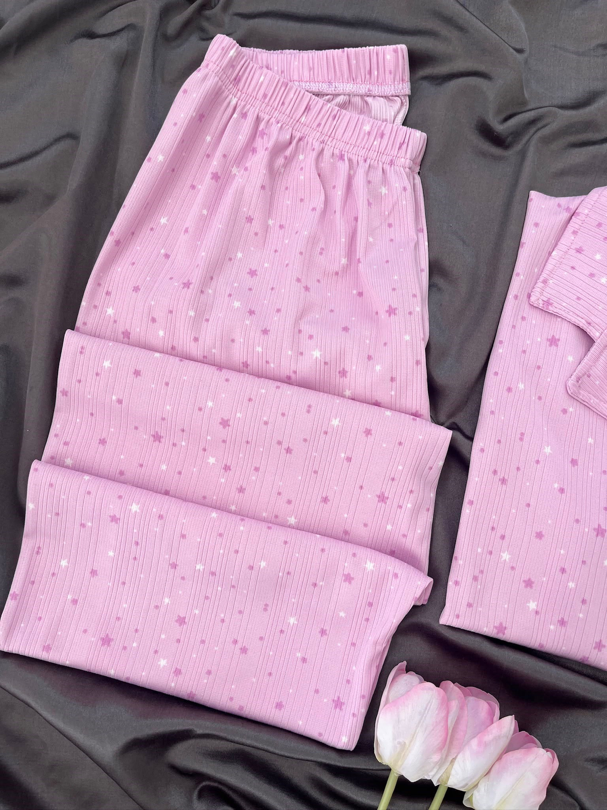 ️Pembe Yıldızlar Kısa Kollu Pijama Takımı 