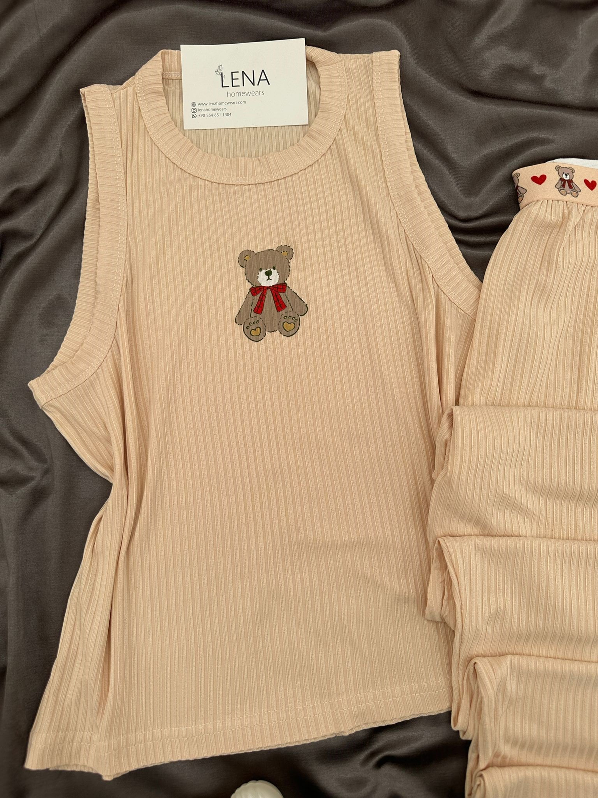 Bej Miray Askılı Pijama Takımı