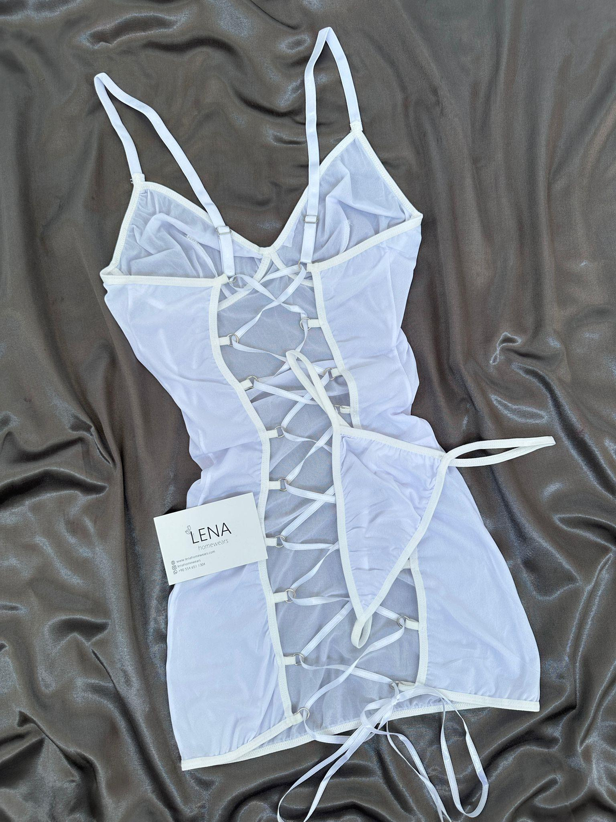 Beyaz Zikzak Jartiyer Takım