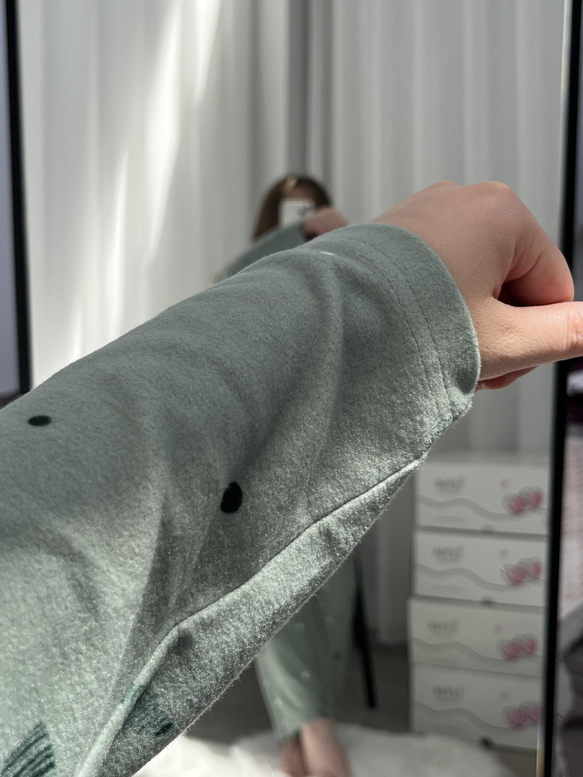 Çağla Love Desenli Düğmeli Termosoft Pijama Takımı