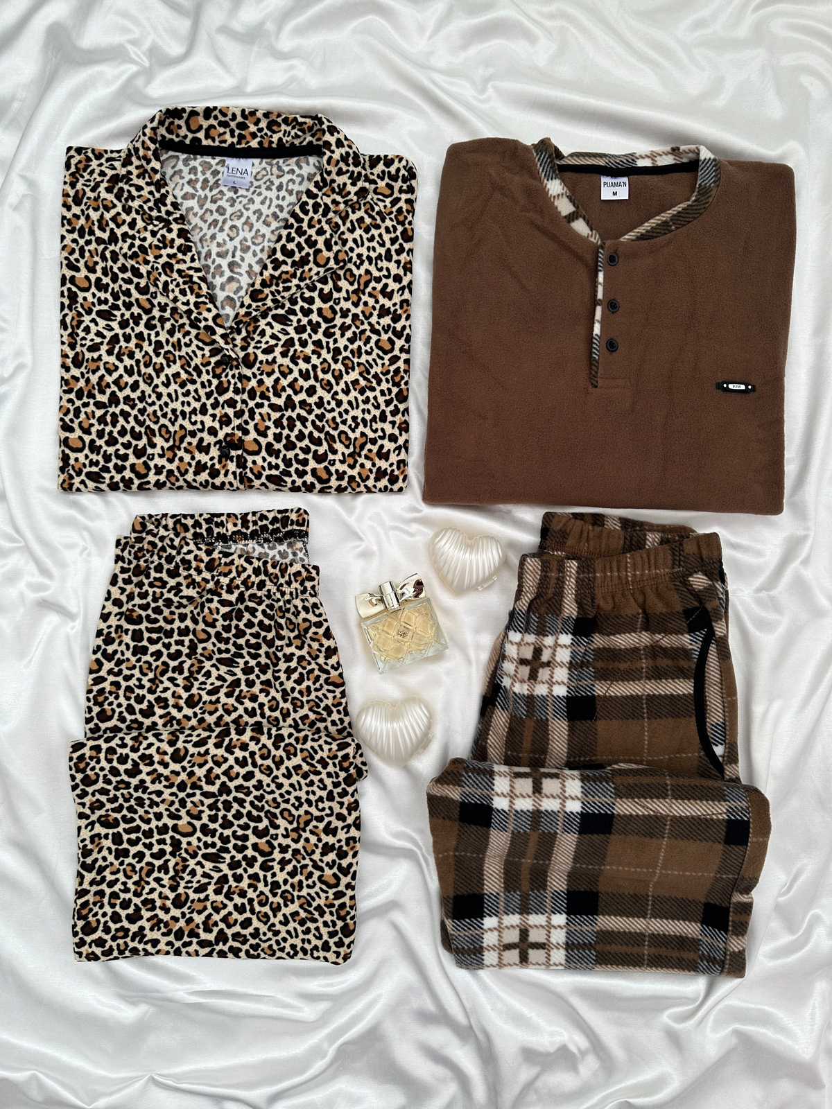 Coffe Love Günlük Rahat Sevgili Çift Uzun Kollu Pijama Takımı (2'li Set)