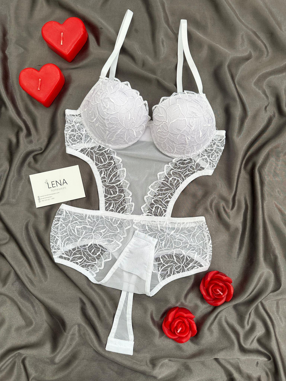 Ekru Delove Kopçalı Bodysuit