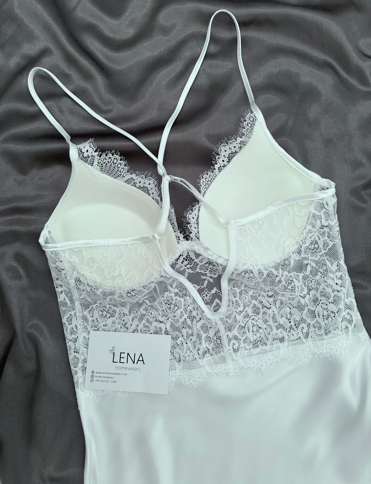 Enchante Lüks Dantelli Yırtmaçlı Uzun Gecelik & Sabahlık 