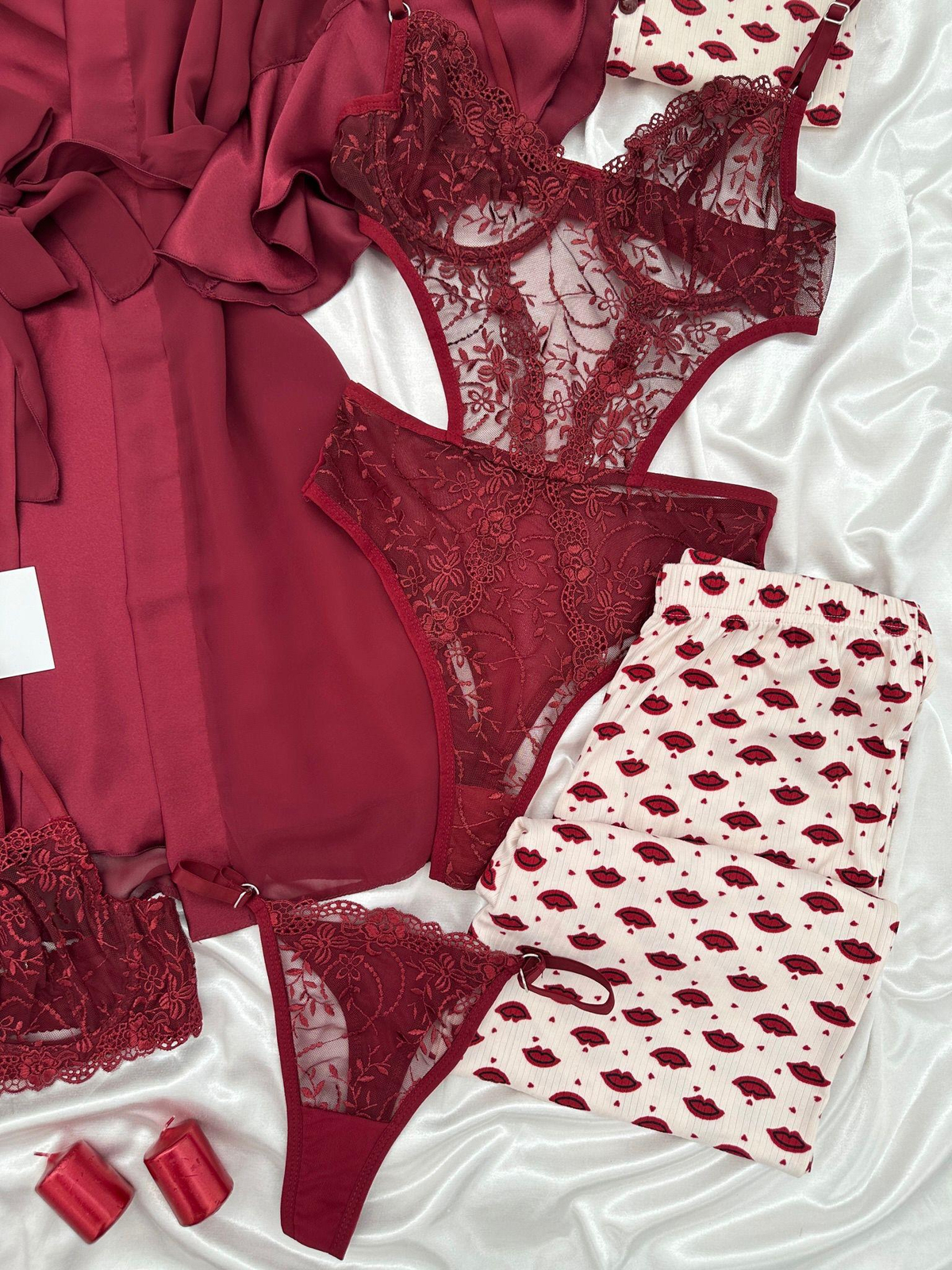 Eşsiz Bordo 7'li Çeyiz Seti