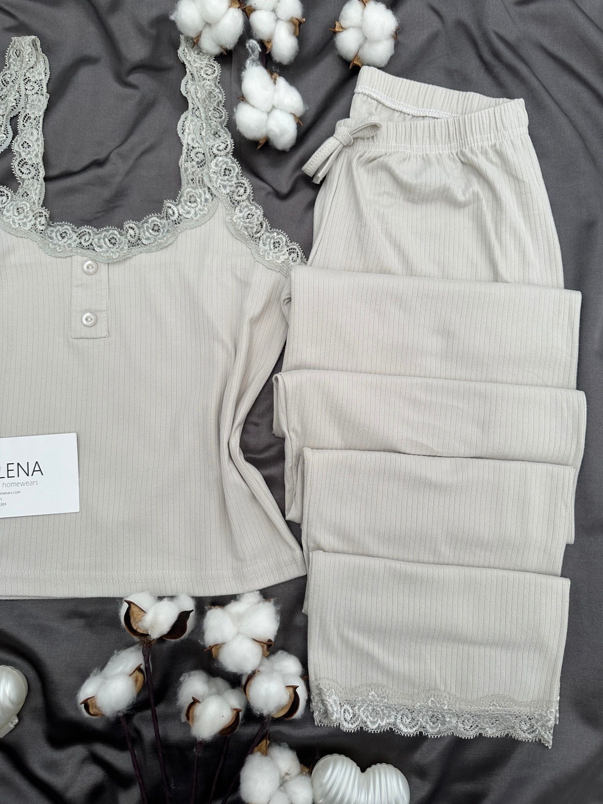 Gri Fransis Askılı Pijama Takımı