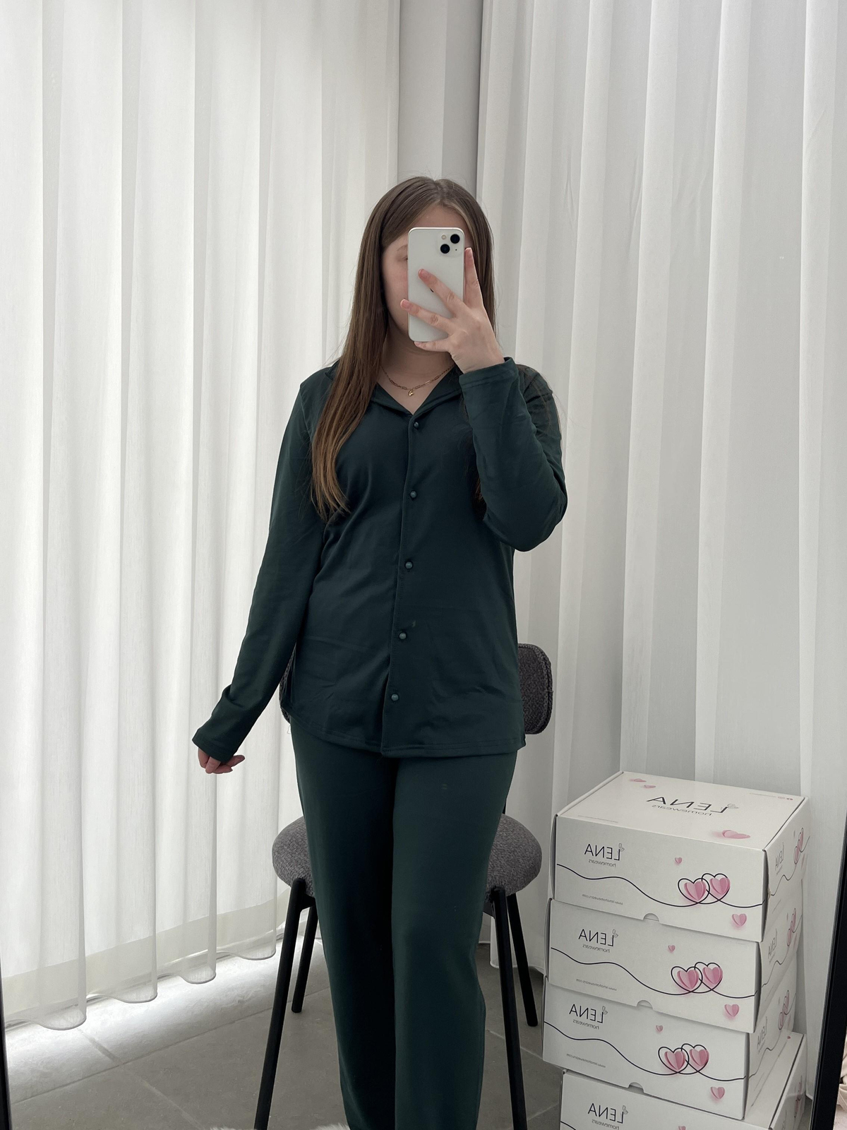 Kadın Zümrüt Sendy Uzun Kollu Pijama Takımı