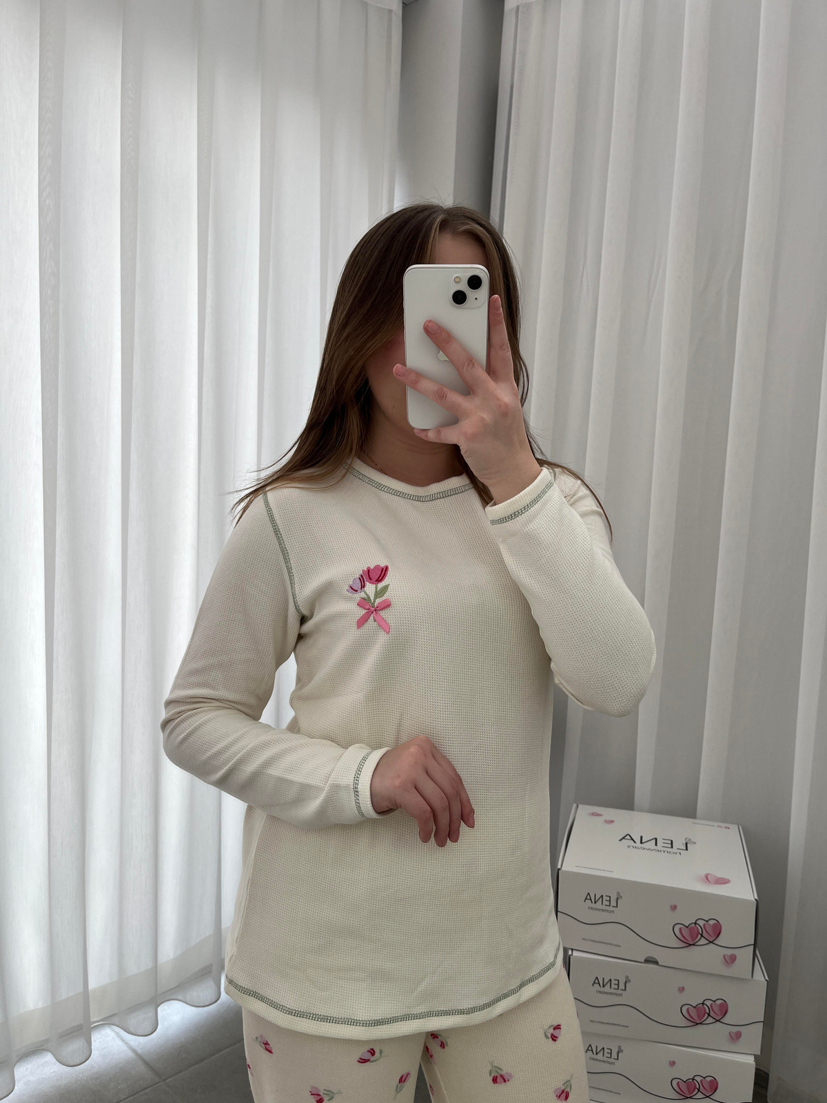 Lale Devri Waflle Pijama Takım 