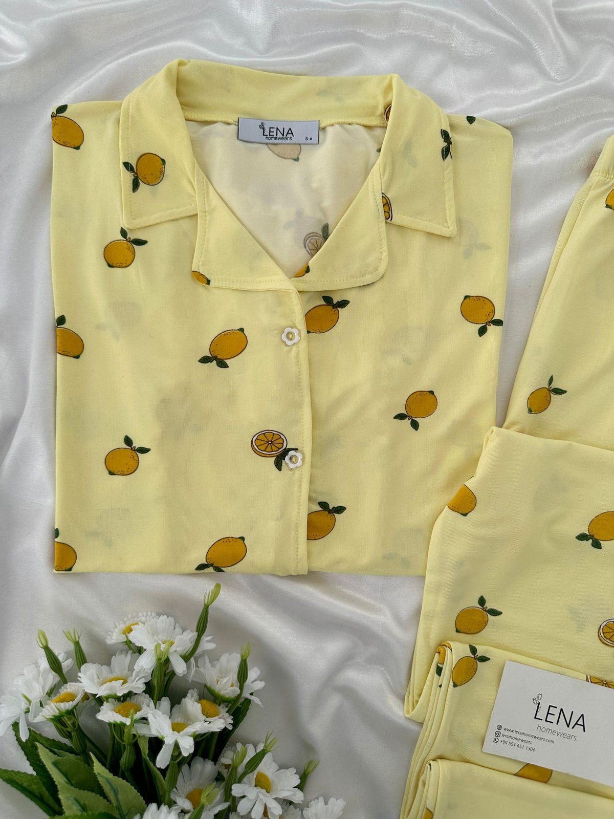 Limon Desenli Kısa Kollu Pijama Takımı