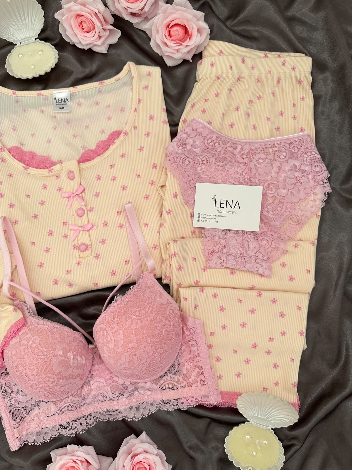 Mini Papatya 4'lü Pijama & Çamaşır Seti