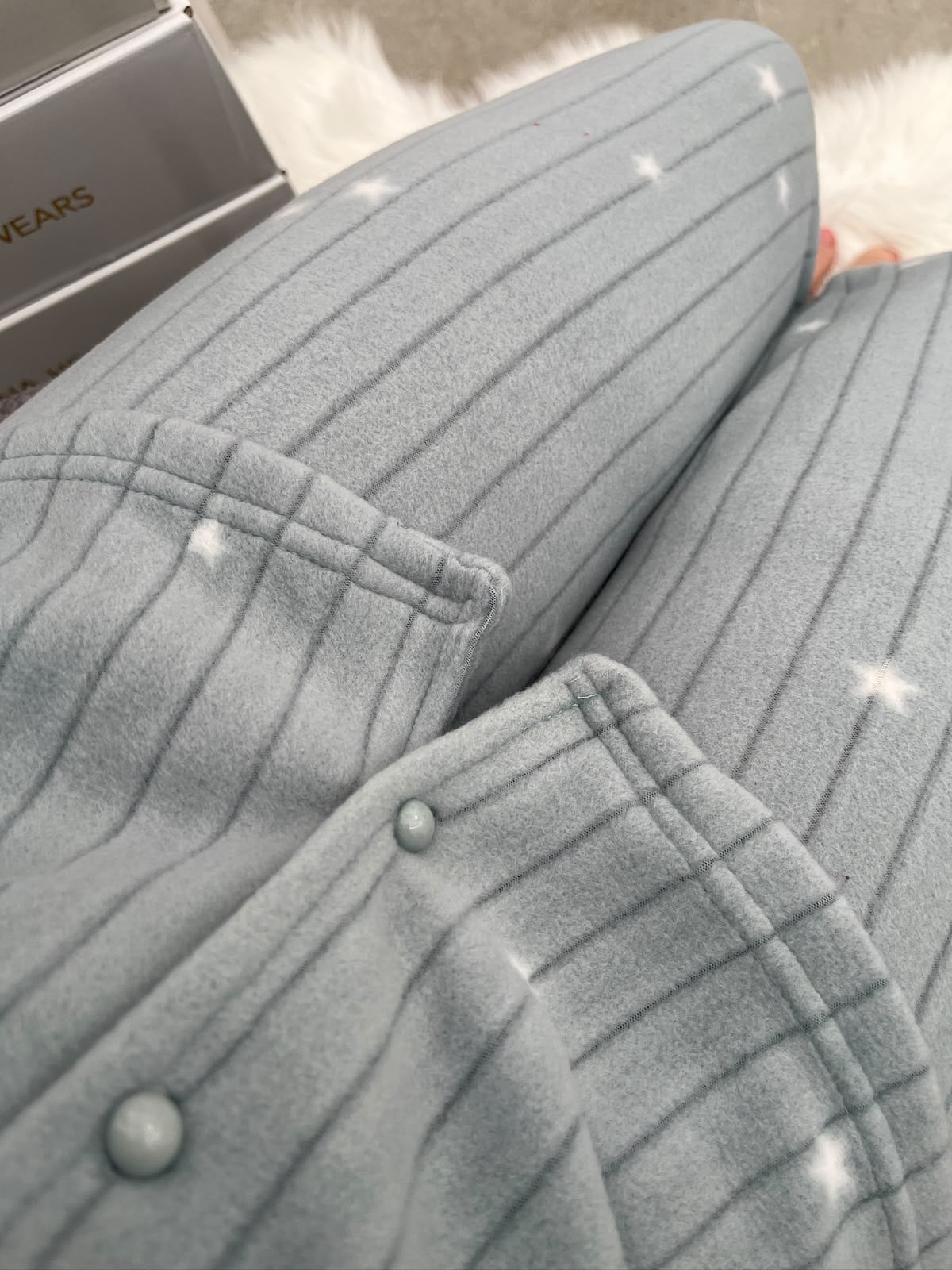 Mint Yıldız Desenli Kadın Polar Pijama Takımı