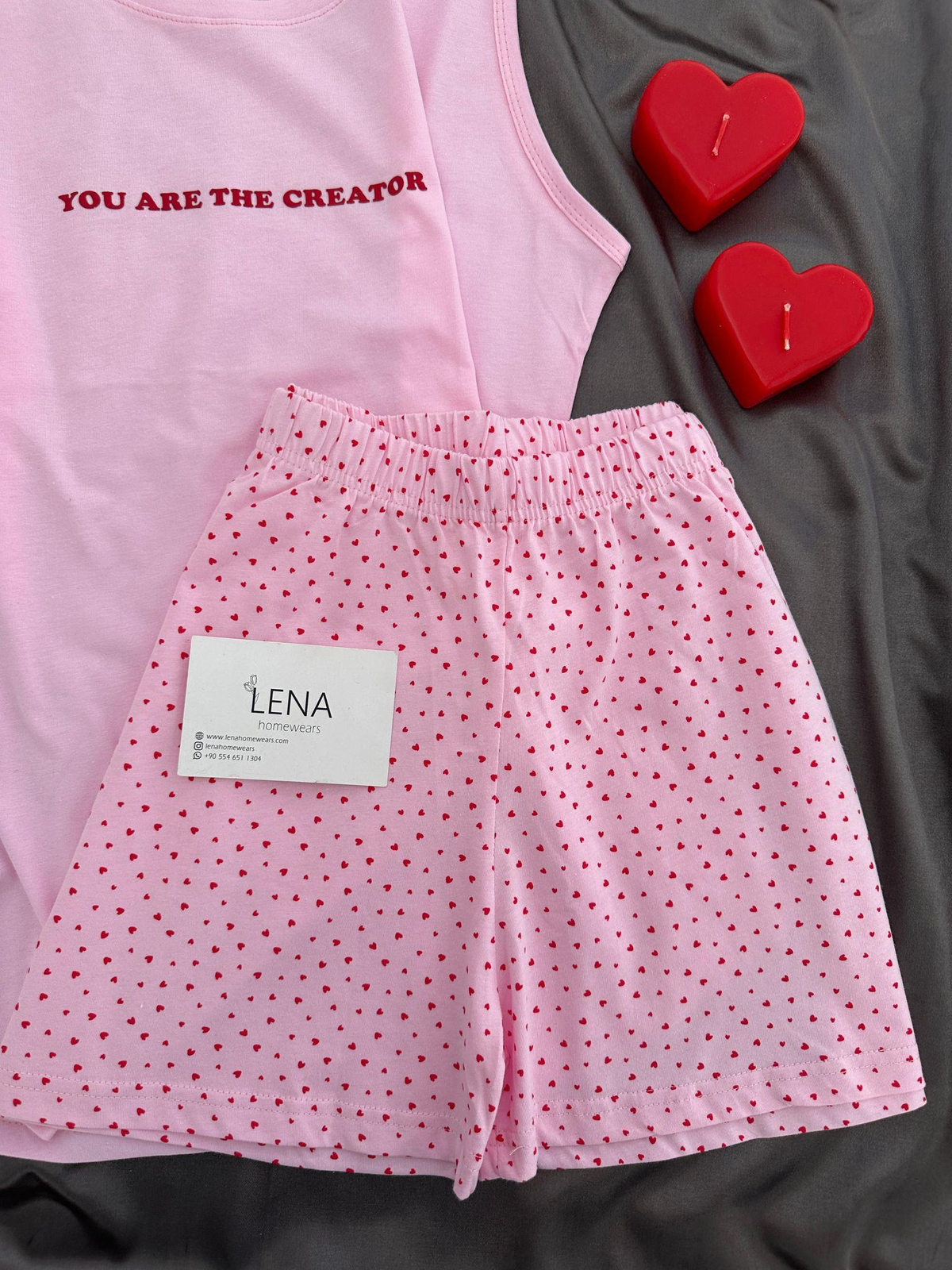 Pembe Spring Şortlu Pijama Takımı