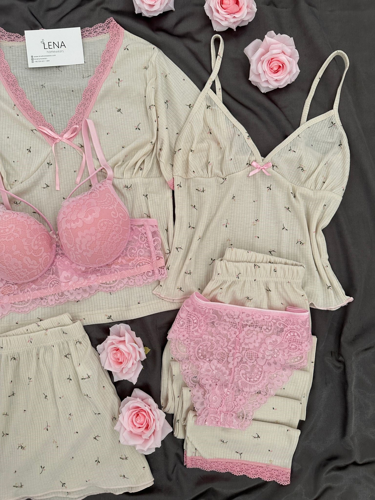 Pembiş Yaz 6'lı Pijama & Çamaşır Seti
