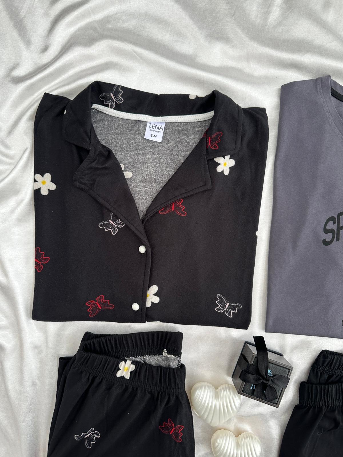 Siyahın Gücü 4 Parça Sevgili Pijama Seti