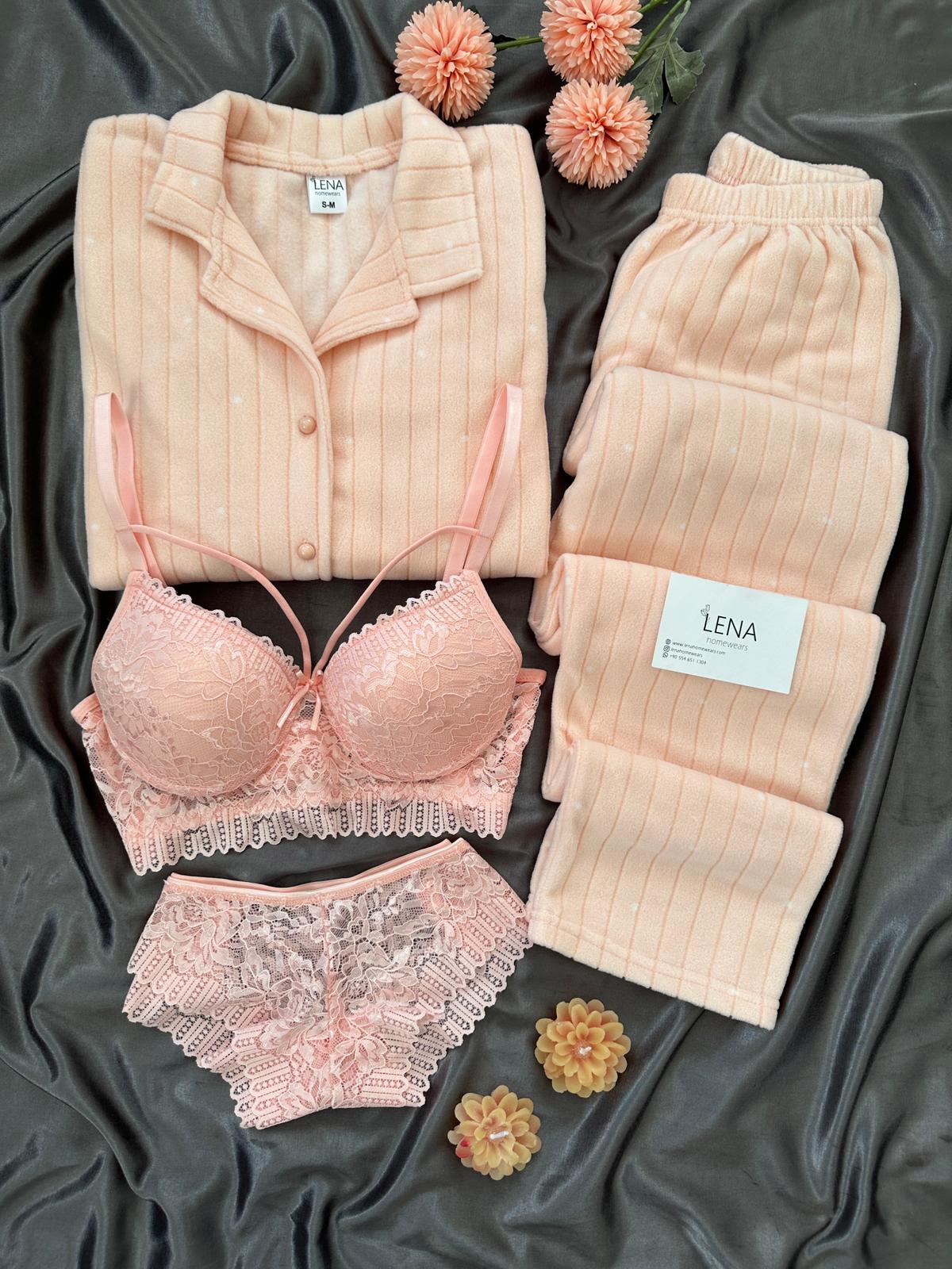 Somon Benek Dörtlü Polar Pijama Seti