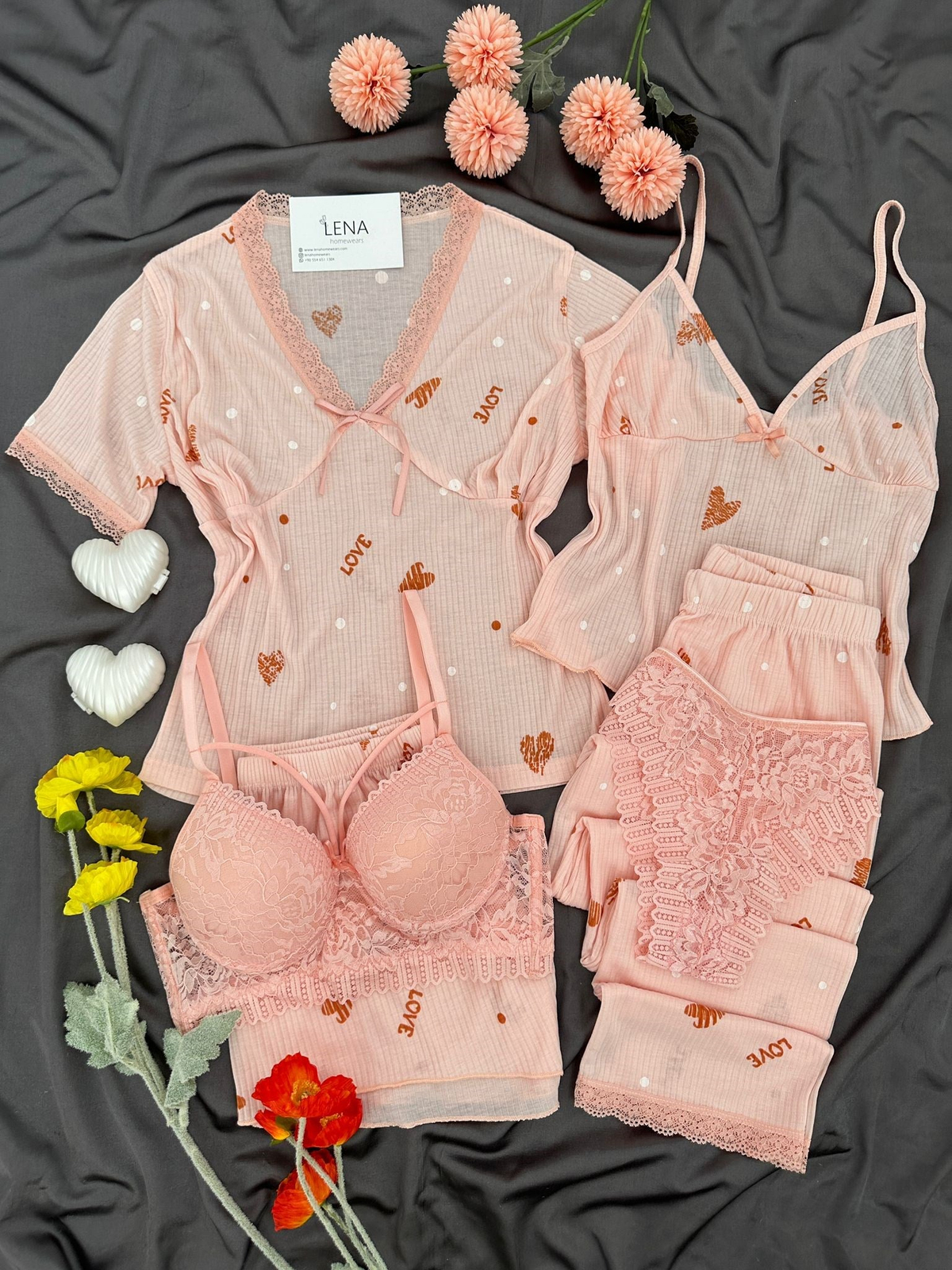 Somon Love 6'lı Pijama & Çamaşır Seti